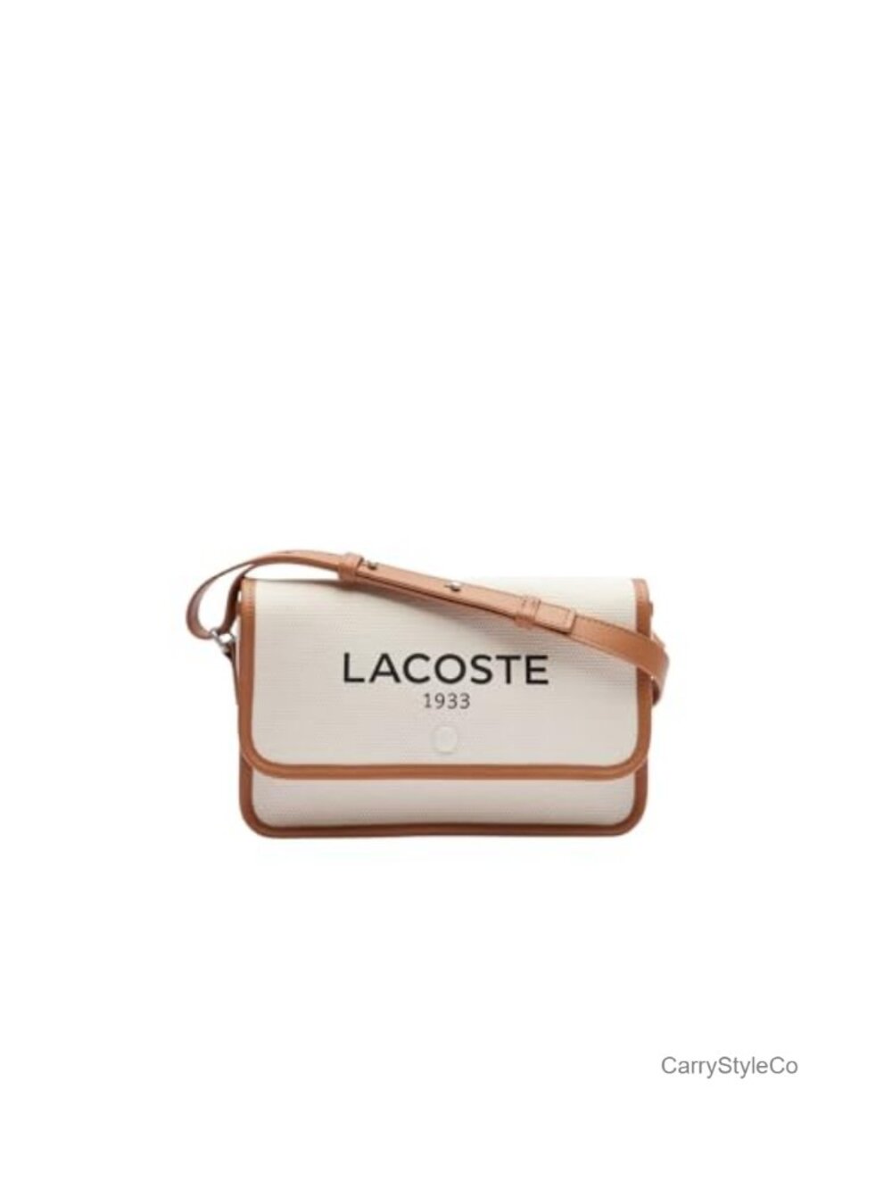 Lacoste Flap Crossbody Bag Cotton PU Satchel